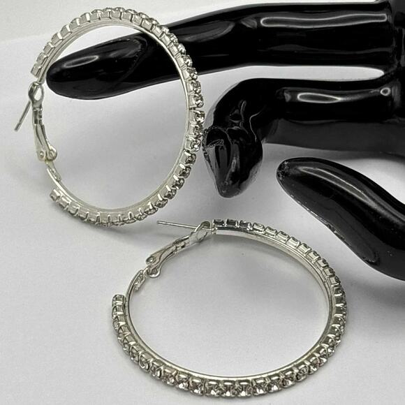 Silver Crystal Earrings - Picture 2 of 3